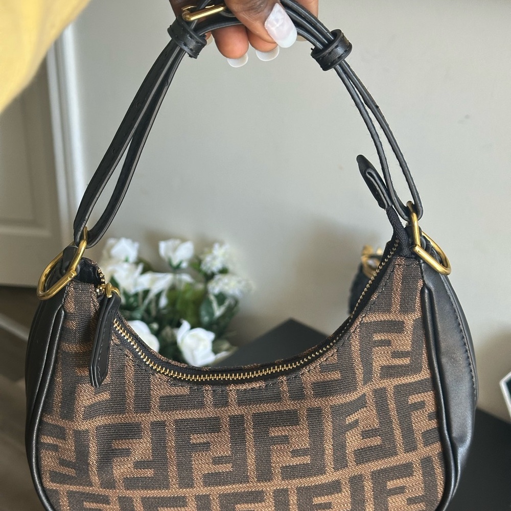 Fendi Iconic FF Brown and Black Shoulder Bag